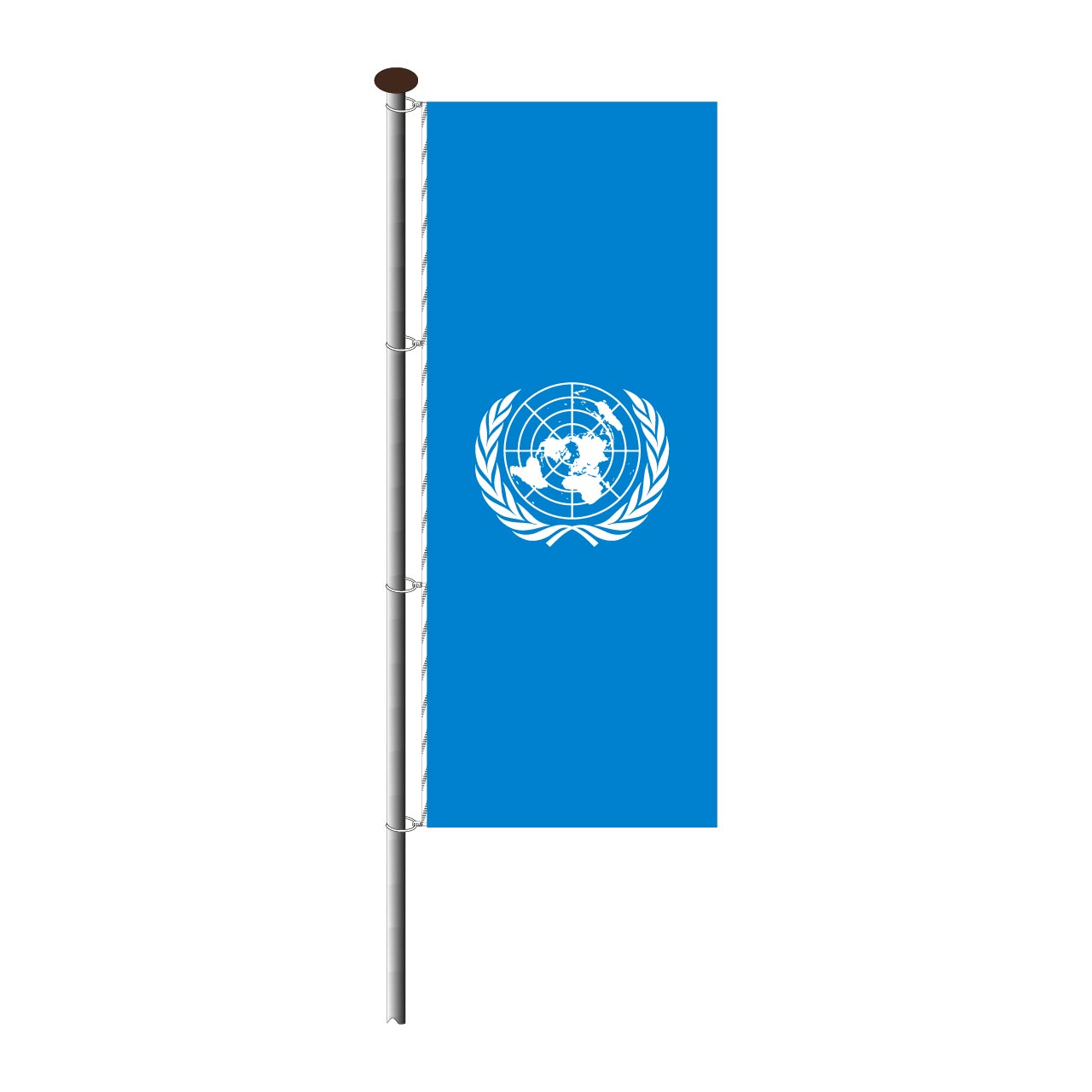 Fahne UNO im Hochformat
