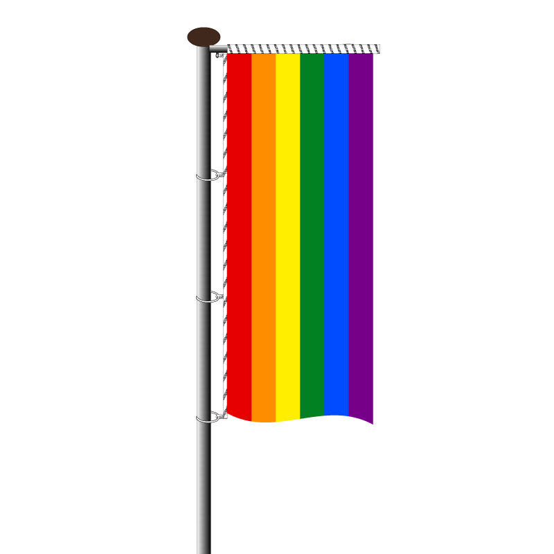 Pride Regenbogenfahne Hochformat mit Ausleger