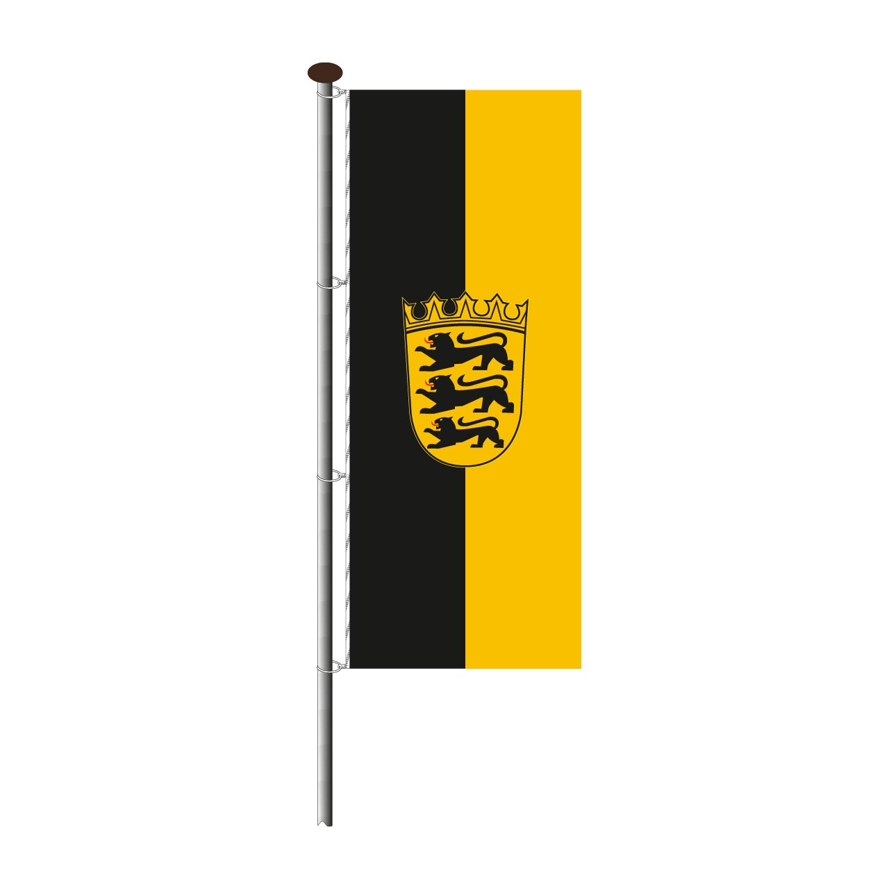 Fahne Baden Württemberg im Hochformat