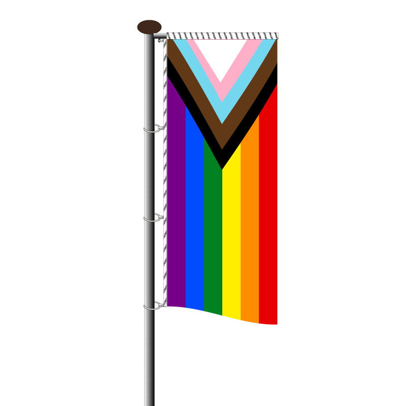 Progressive Pride Regenbogenfahne für Ausleger